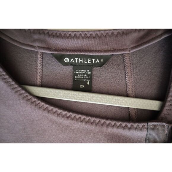 Athleta S252-0042 Women's Sz 2XL Purple Asymmetrical Full Zip Moto Jacket - Picture 3 of 12